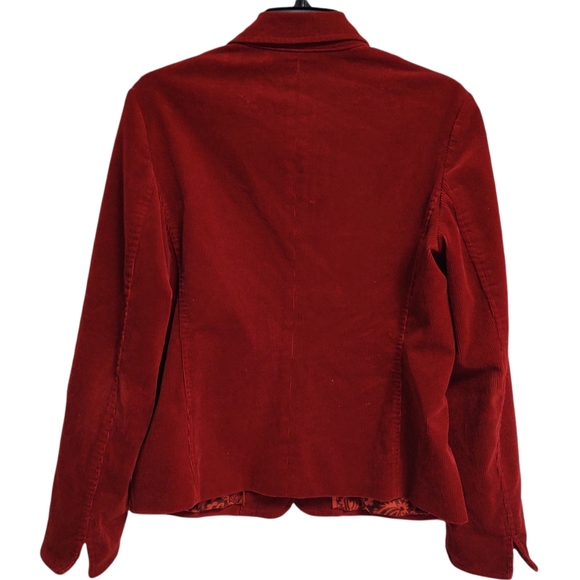 Talbots bright red corduroy button down blazer jacket - Picture 3 of 7